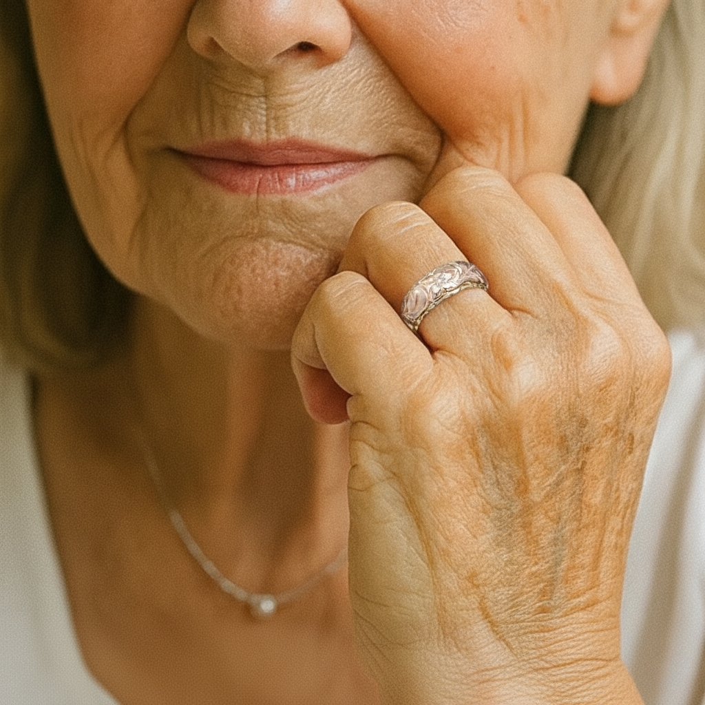 Anillo Vintage con Flor Rosa Dorada