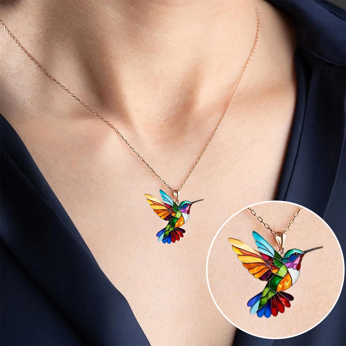 Lindo Collar con Colibrí y Pendientes de Regalo – Oferta por Tiempo Limitado