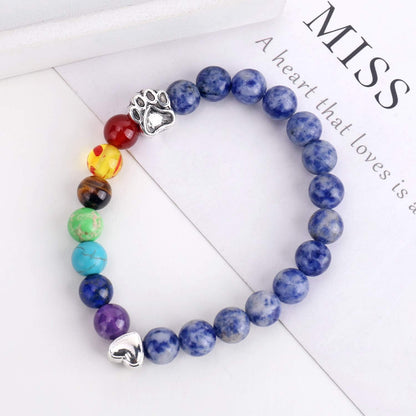 Pulsera Memorial Puente Arcoíris – Regalo con 7 Cuentas de los Chakras para la Pérdida de una Mascota