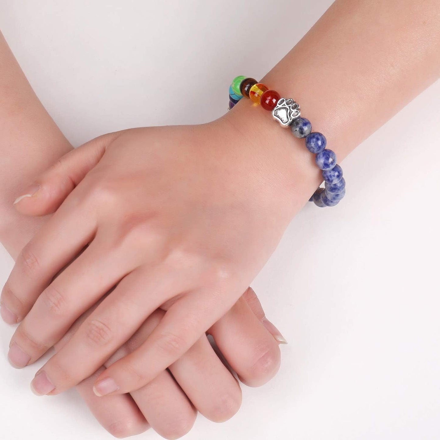Pulsera Memorial Puente Arcoíris – Regalo con 7 Cuentas de los Chakras para la Pérdida de una Mascota