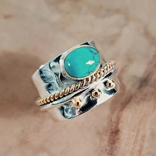 Anillo largo con turquesa