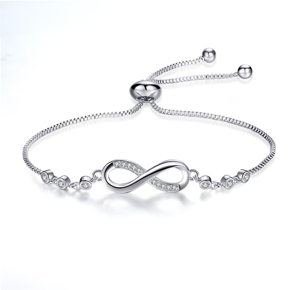 Pulsera Infinity ajustable en plata
