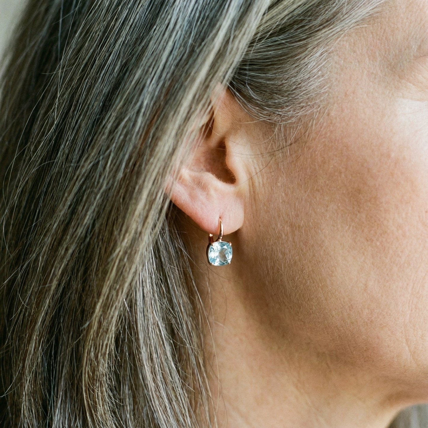 Pendientes Vintage Azules con Zircónia Incrustada