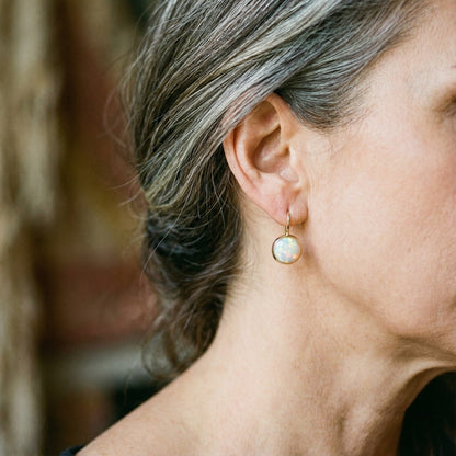 Pendientes Vintage en Oro con Piedra de Ópalo