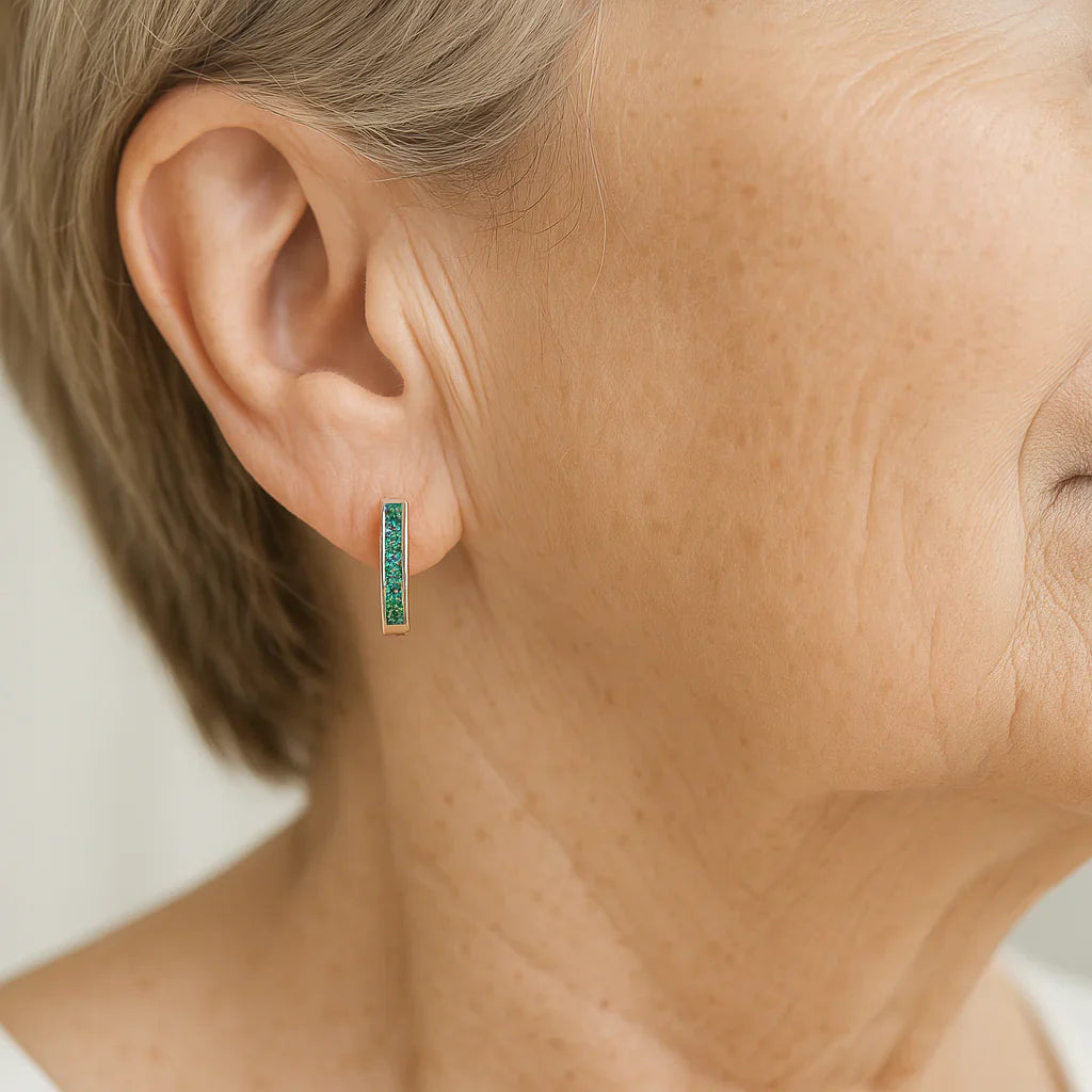 Pendientes de Esmeralda y Diamante en Oro