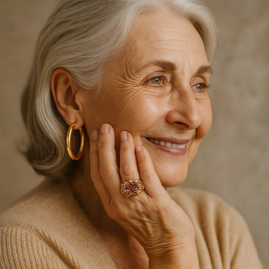 Anillo Dorado con Flor