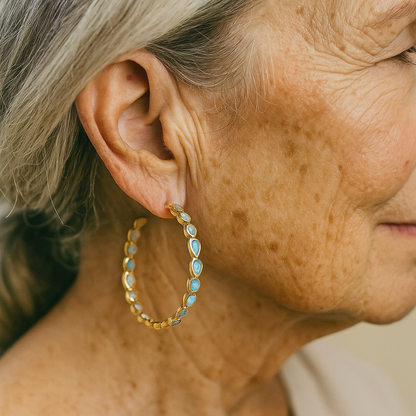 Pendientes Vintage de Ópalo Azul en Oro