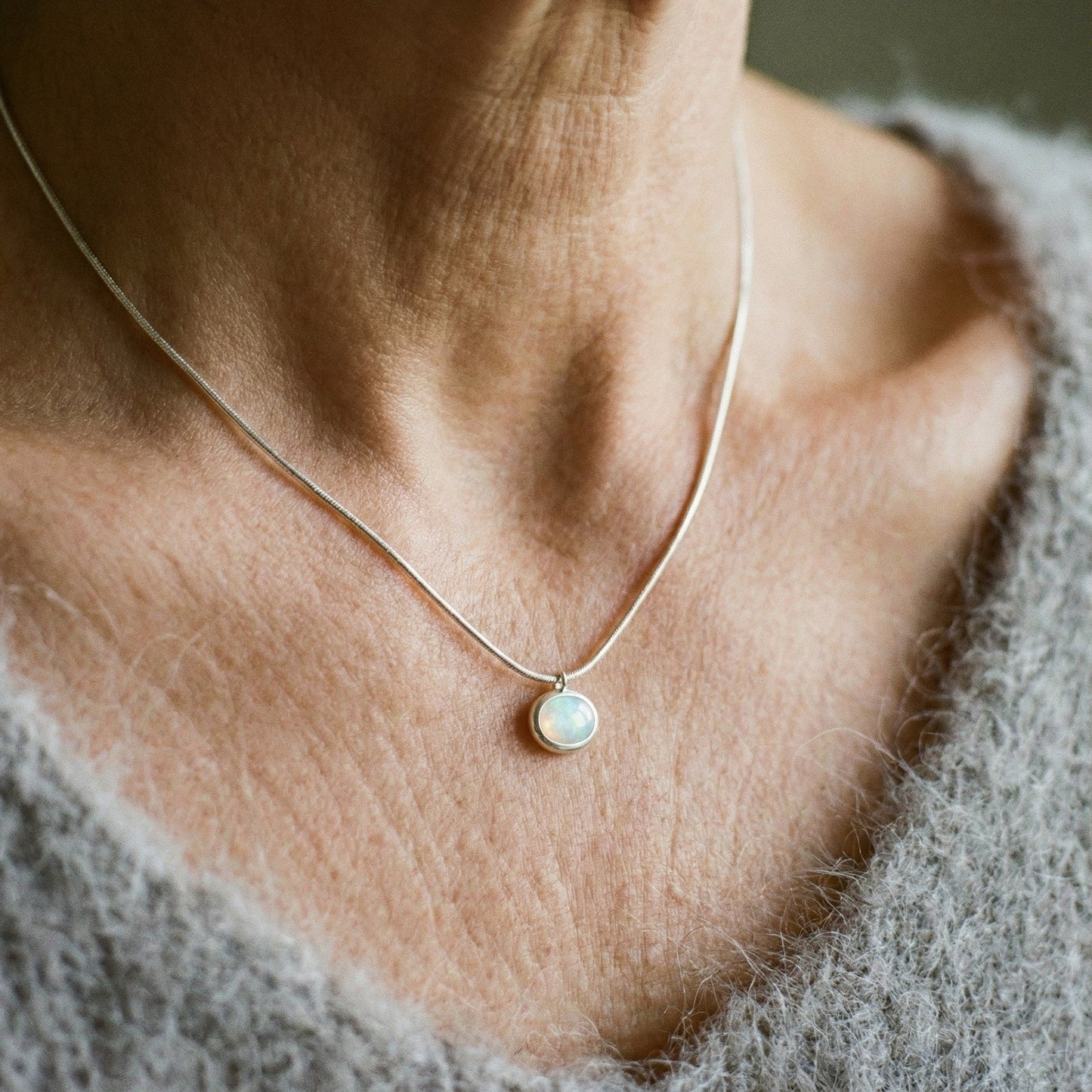 Colar Clásico con Colgante Sólito en Plata