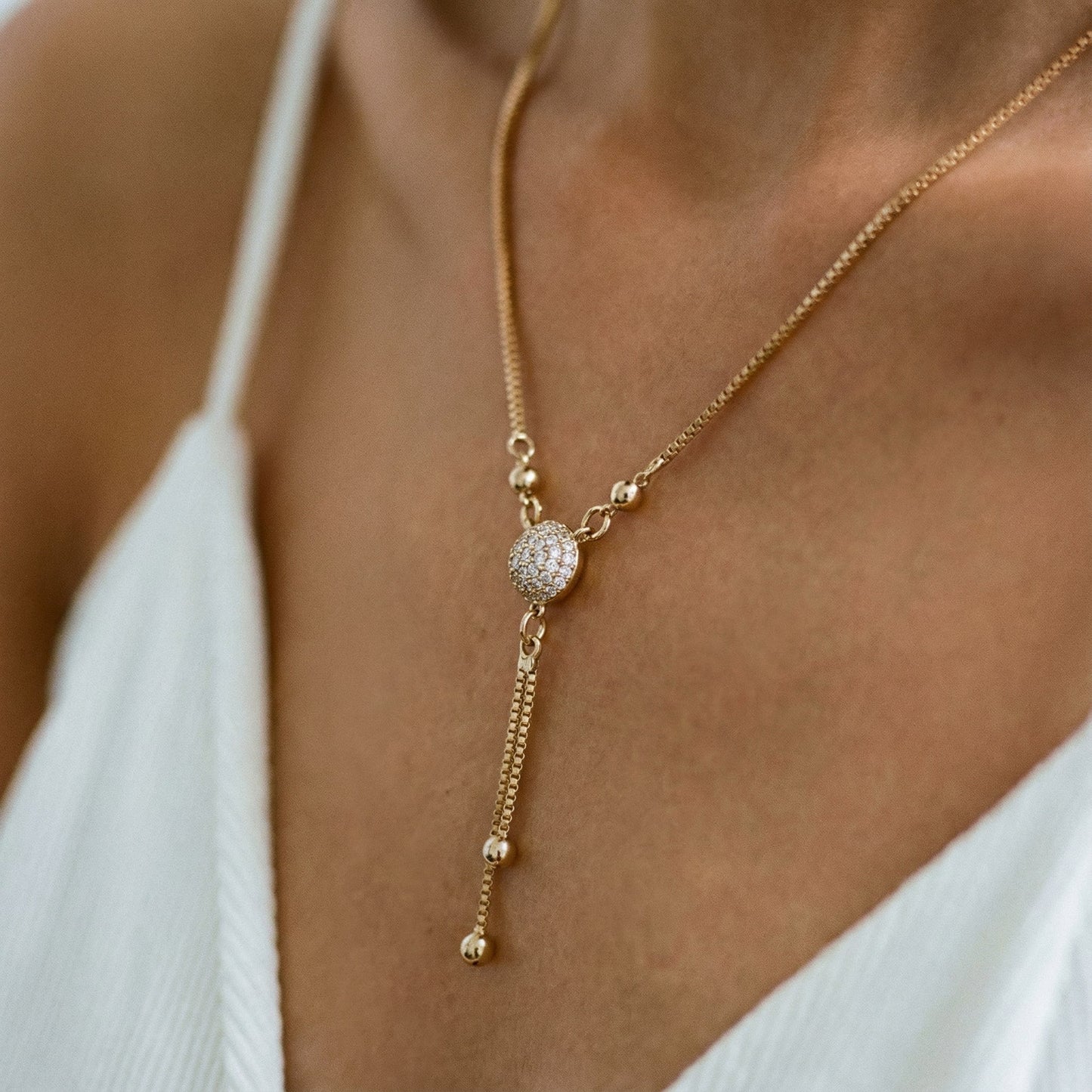 Collar Vintage de Cristal Dorado