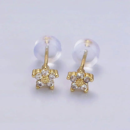 Pendientes de Prego con Flor Delicada