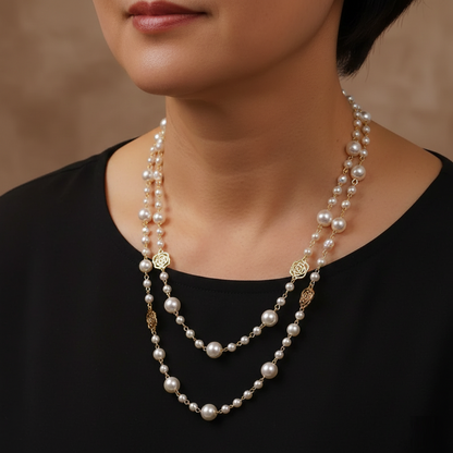 Collar Elegante en Oro con Perla