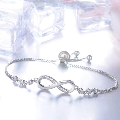 Pulsera Infinity ajustable en plata