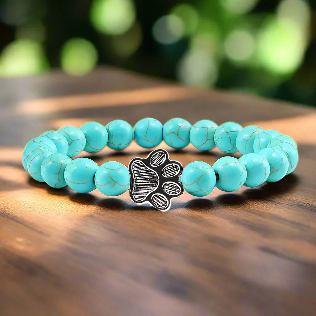 Pulsera con Cuentas en Forma de Patita – Diseño en Piedra Natural