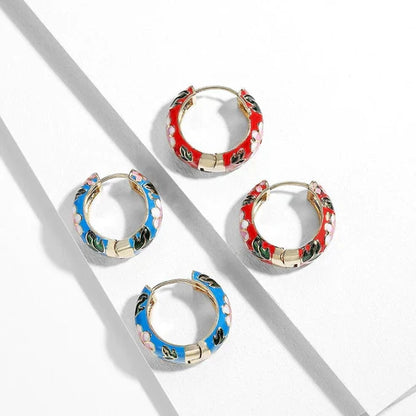 Pendiente Floral Negro de Lujo