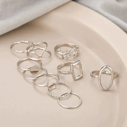Conjunto de 11 anillos vintage en plata