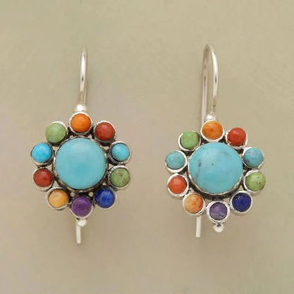 Pendientes de Aro con Turquesa Multicolor