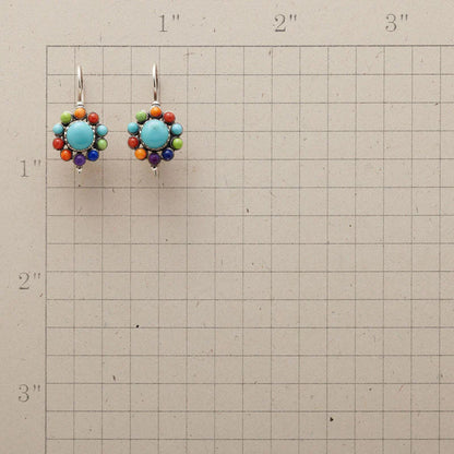 Pendientes de Aro con Turquesa Multicolor