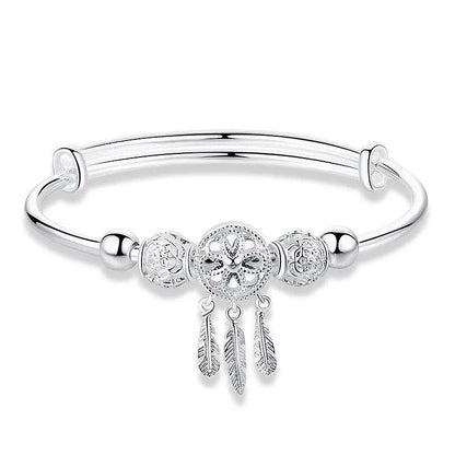 Pulsera Ajustable Atrapa Sueños en Plata