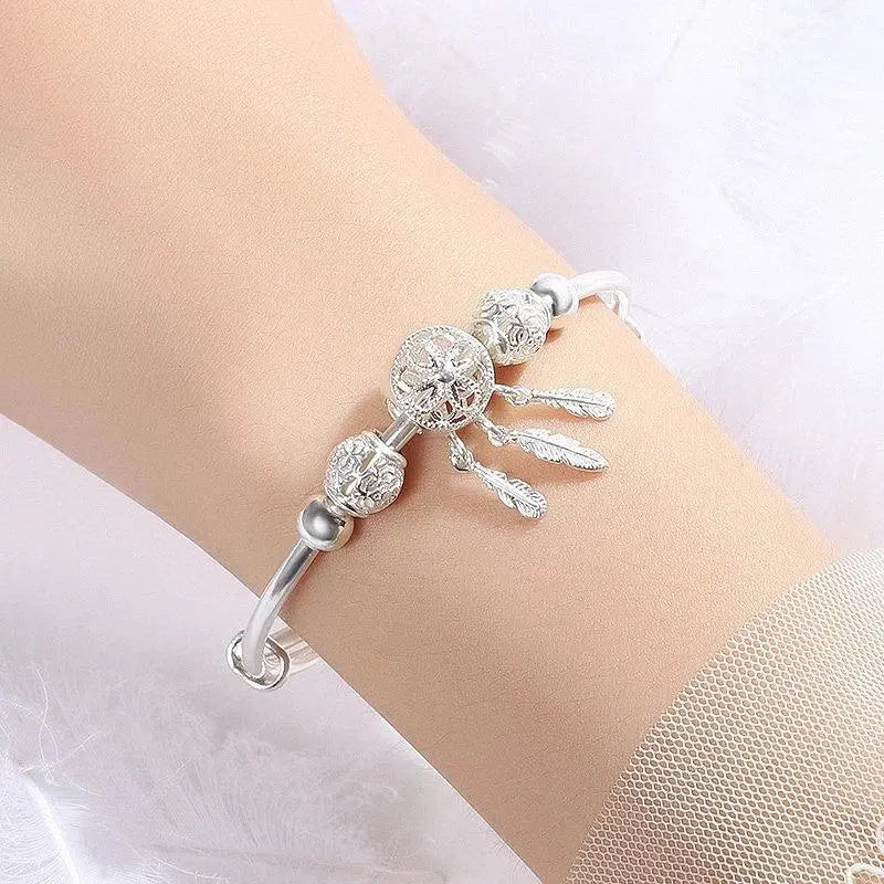 Pulsera Ajustable Atrapa Sueños en Plata