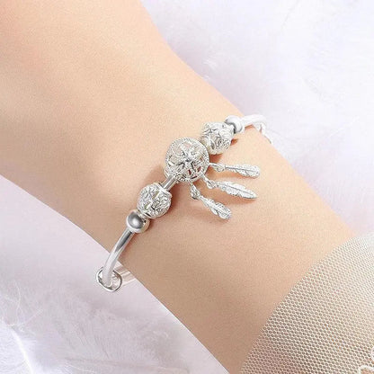 Pulsera Ajustable Atrapa Sueños en Plata