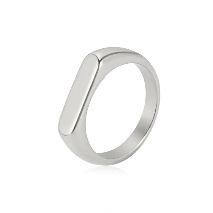 Anillo de sello minimalista unisex de 5 mm de ancho