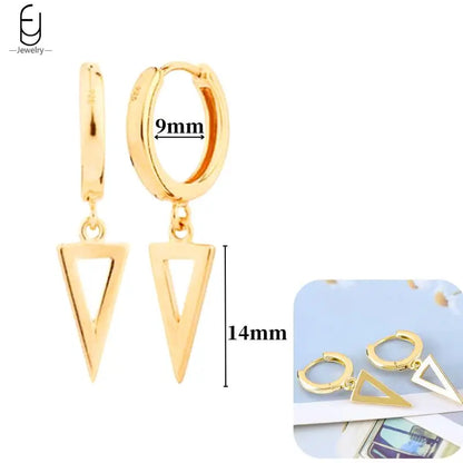 Pendientes de aro de plata de ley 925 con estilo de tachuelas puntiagudas