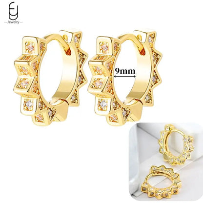 Pendientes de aro de plata de ley 925 con estilo de tachuelas puntiagudas