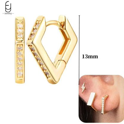 Pendientes de aro de plata de ley 925 con estilo de tachuelas puntiagudas