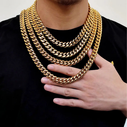 Cadena de acero inoxidable de eslabones cubanos de Miami