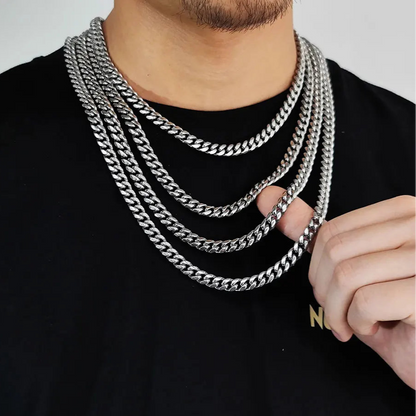 Cadena de acero inoxidable de eslabones cubanos de Miami