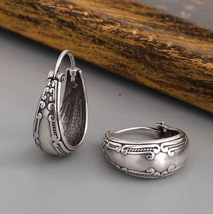 Pendientes Vintage de Mandala en Plata