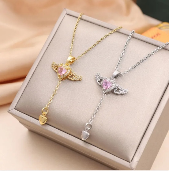 Colar Cupido Corazón Alas de Ángel