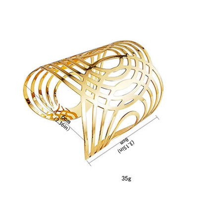 Pulsera abierta de mujer con formas geométricas