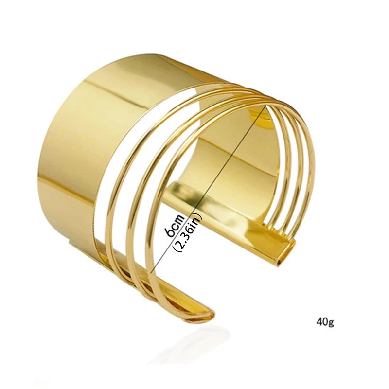 Pulsera abierta de mujer con formas geométricas