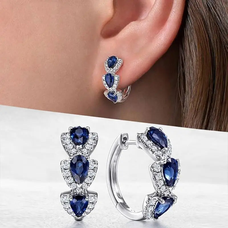 Pendientes de Aro con Cristal Brillante