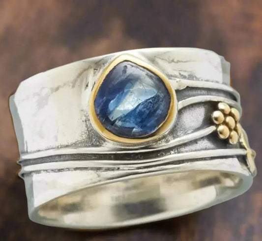 Anillo Bohemio de Meditación con Piedra Preciosa