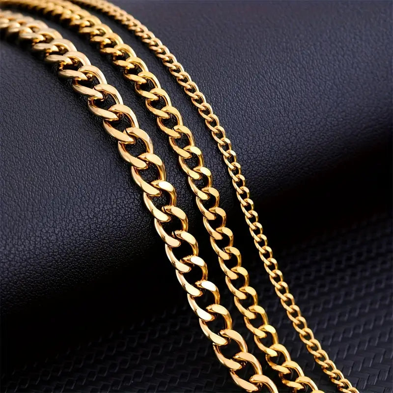 Collar minimalista con cadena cubana para hombre