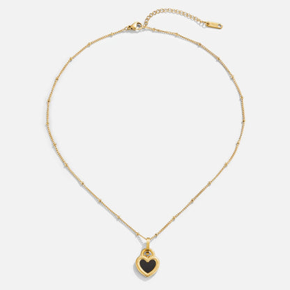 'Falling For You' Collar de corazón reversible