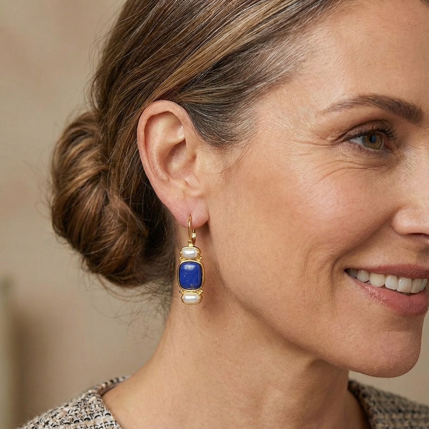 Pendientes Vintage en Azul y Oro