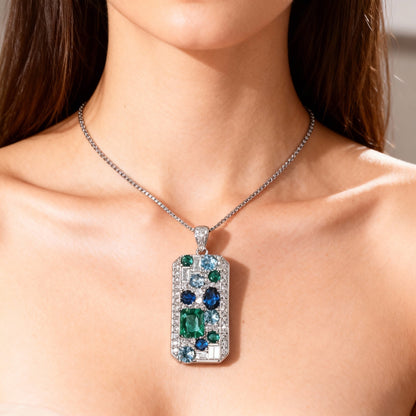 Colador Brillante Azul y Verde