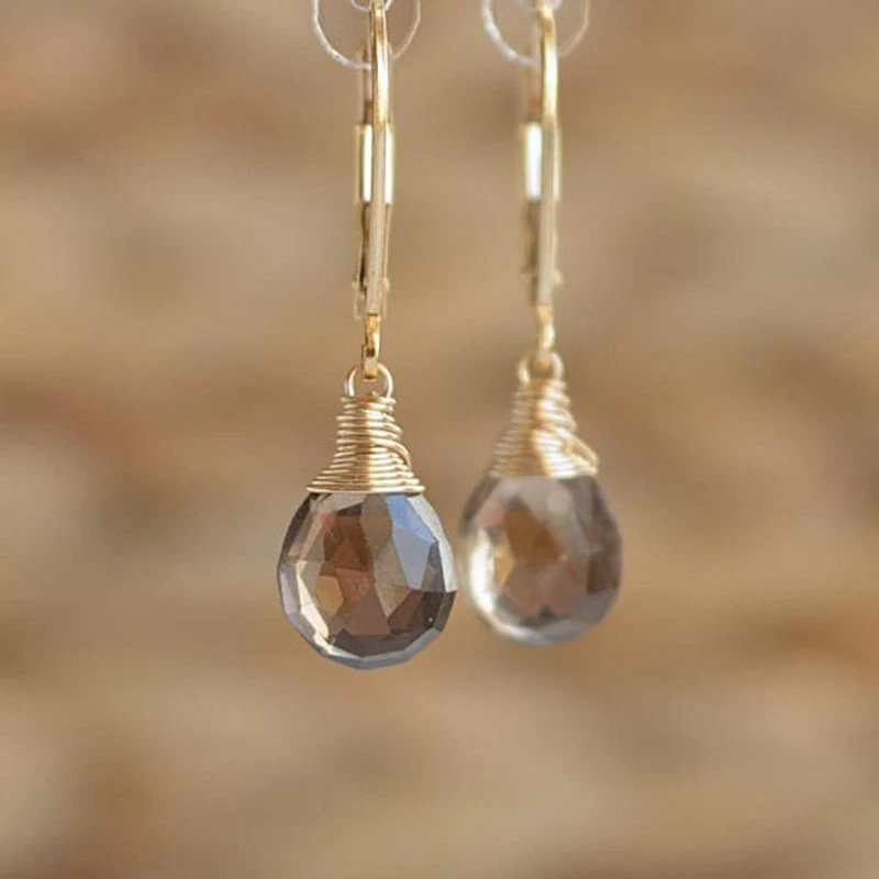 Pendientes de Cristal del Desierto en Oro