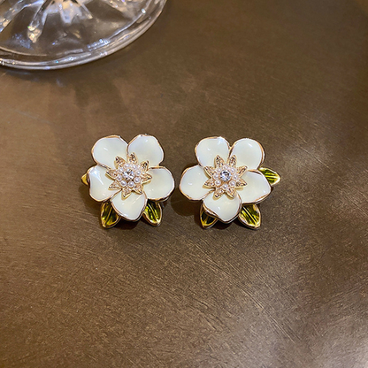 Pendientes de Oro Blanco con Circonita