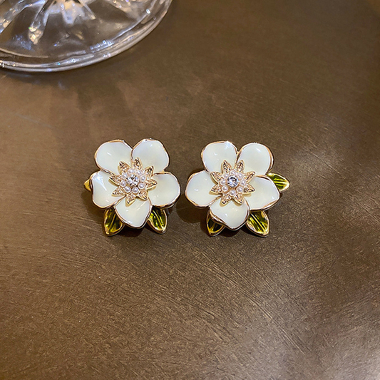 Pendientes de Oro Blanco con Circonita