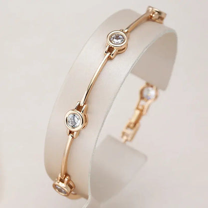 Pulsera Elegante con Zircónias en Oro