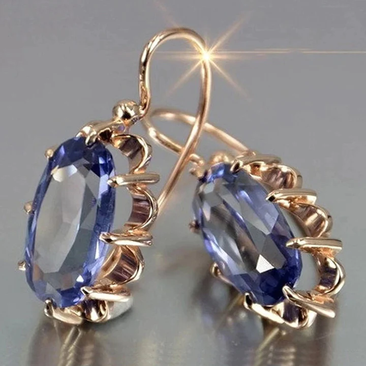 Pendientes Vintage con Zircón Azul