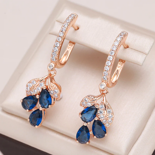 Pendientes Elegantes con Cristales Azules