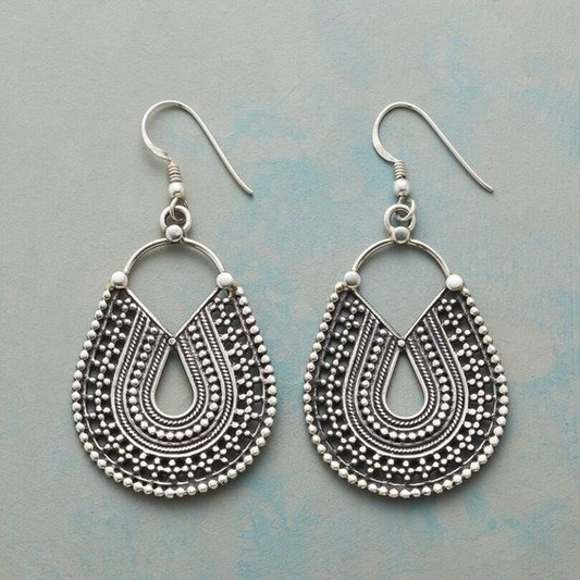 Pendientes Vintage de Plata con Colgante Mandala