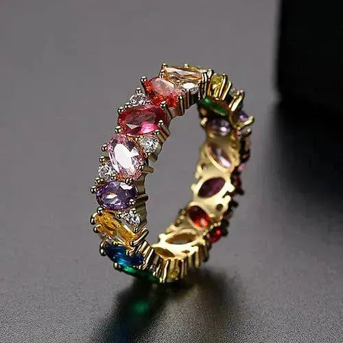 Anillo Vintage con Zircónias Multicolor
