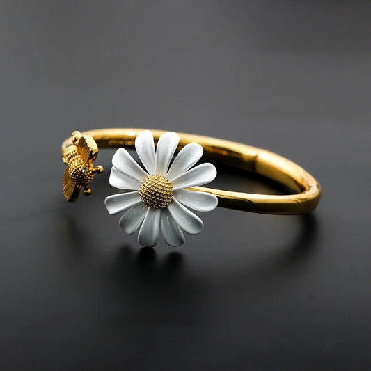 Pulsera Vintage Gold Daisy & Bee