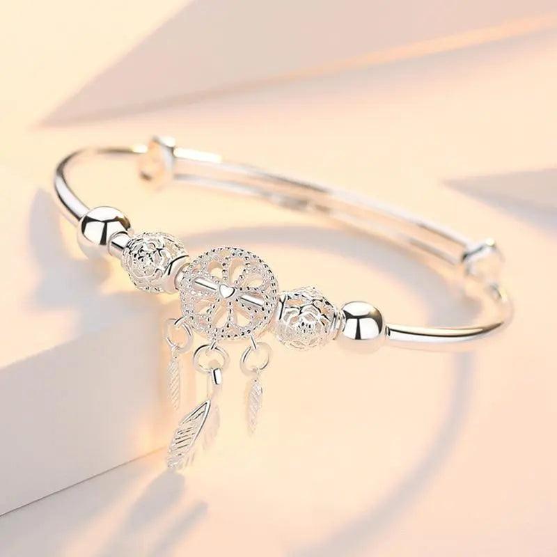 Pulsera Ajustable Atrapa Sueños en Plata